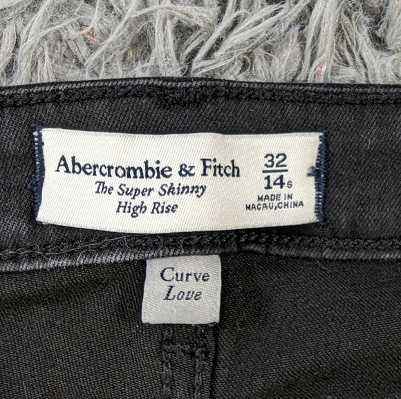 Abercrombie & Fitch Jeans Women's 14 Short Black Super Skinny High Rise Stretch - Picture 7 of 9